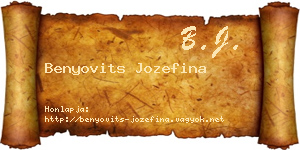 Benyovits Jozefina névjegykártya